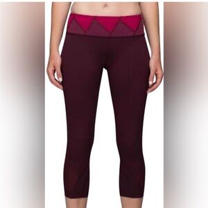 Lululemon Pace Rival Burgundy Crop 21.5" Leggings Women’s 4